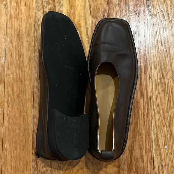 Le17septmebre brown square toe leather flats